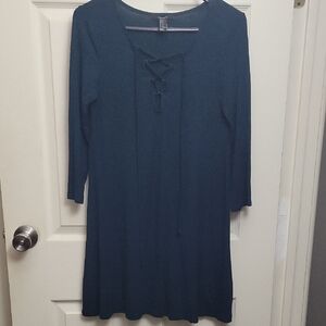 Forever 21 Lace-Up Long Sleeve Dress
